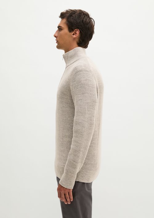 Regular-Fit Knitted Turtleneck — Light Beige