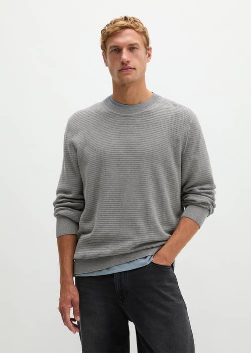 Pullover regular Cloudy Grey Melange in Frontalansicht