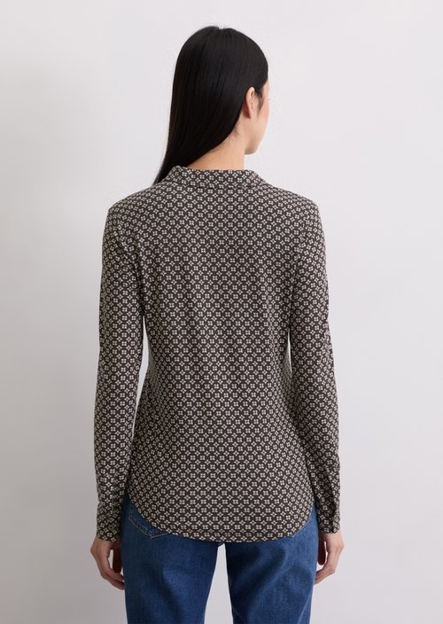 Regular jersey print blouse — Black