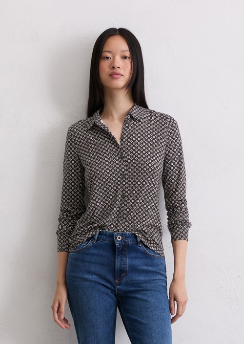 Regular jersey print blouse — Black
