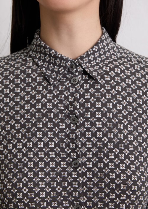 Regular jersey print blouse — Black