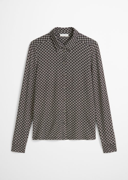 Regular jersey print blouse — Black