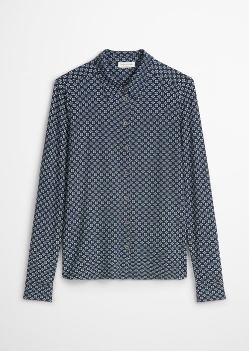 Regular jersey print blouse — Dark Blue