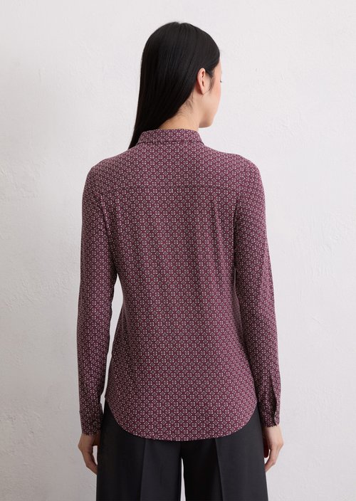Regular jersey print blouse — Dark Red