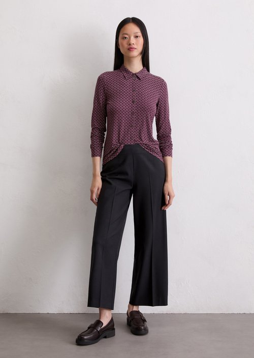Regular jersey print blouse — Dark Red