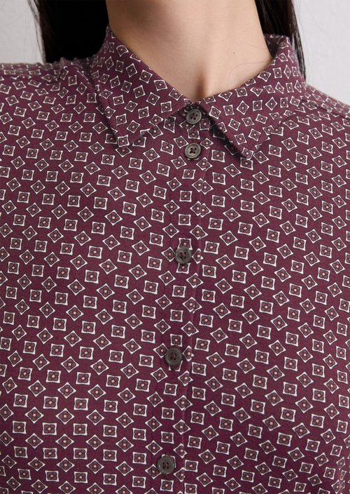 Regular jersey print blouse — Dark Red