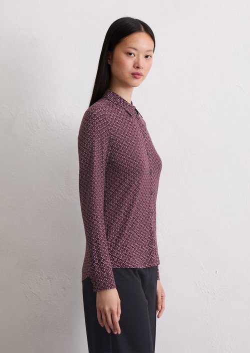 Regular jersey print blouse — Dark Red
