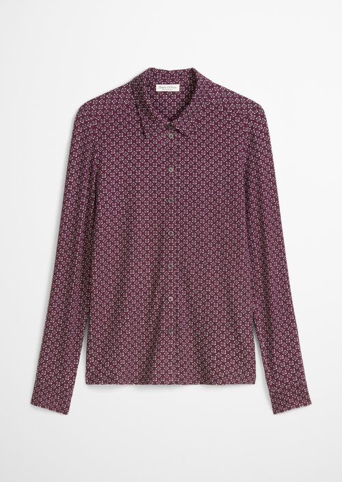 Regular jersey print blouse — Dark Red