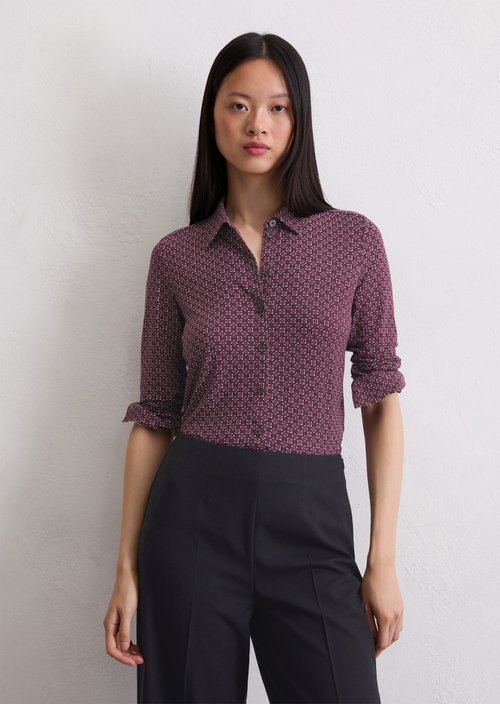 Regular jersey print blouse — Dark Red