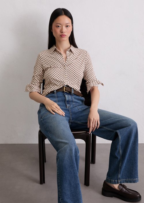 Regular jersey print blouse — Light Pink