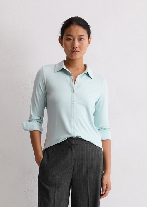 Regular jersey blouse — Silvery Blue