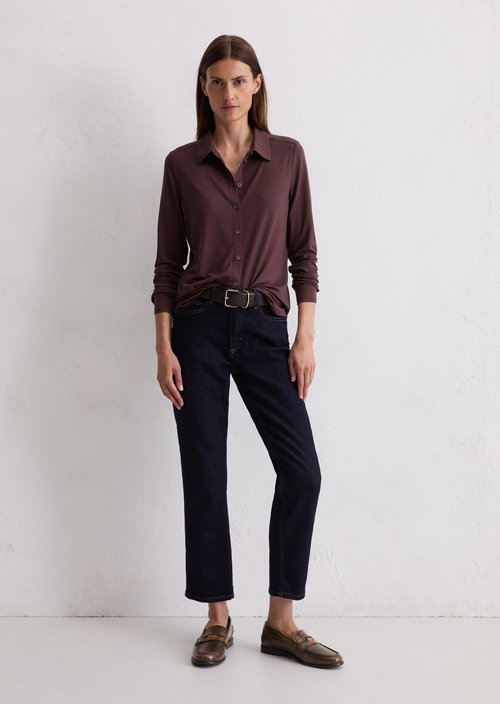 Regular jersey blouse — Black Cherry
