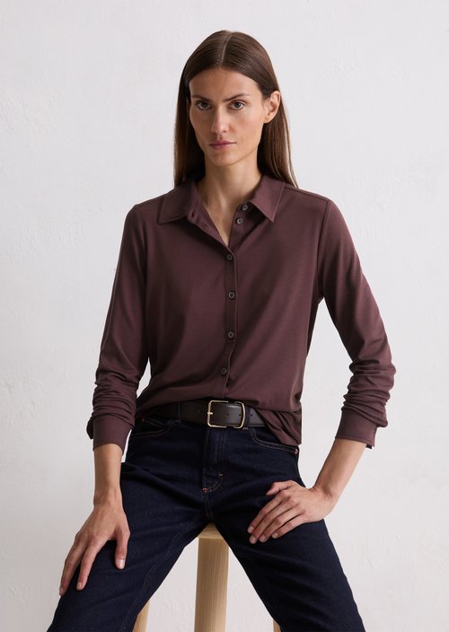 Regular jersey blouse — Black Cherry