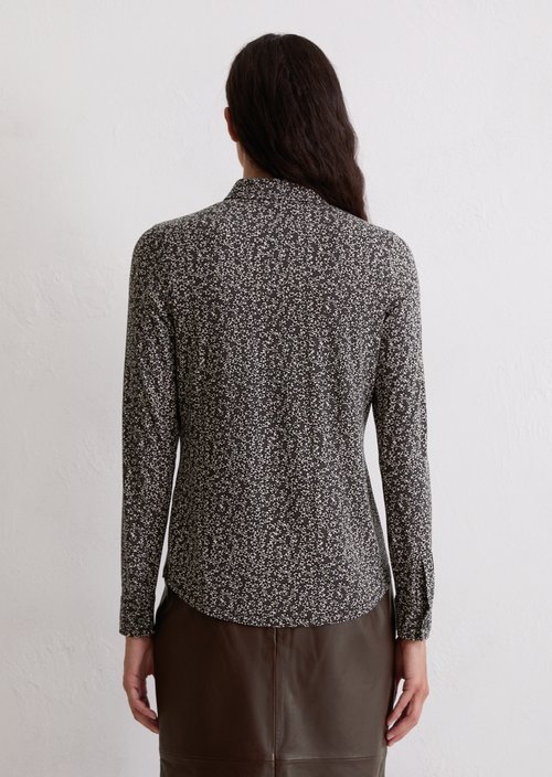 Regular jersey print blouse — Medium Blue
