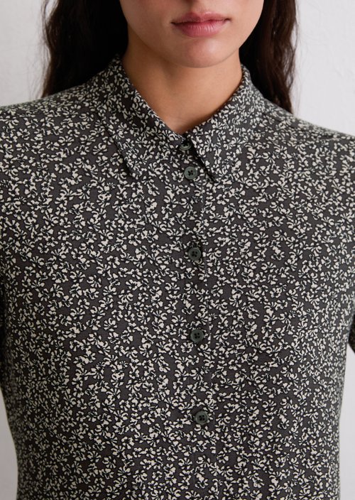 Regular jersey print blouse — Medium Blue