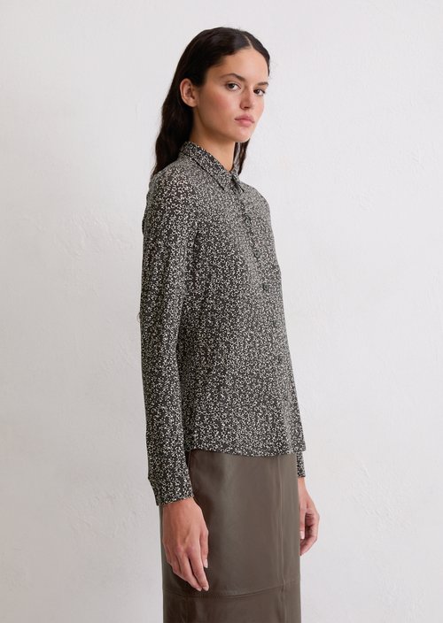 Regular jersey print blouse — Medium Blue