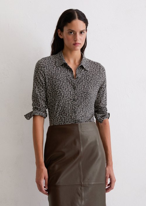 Regular jersey print blouse — Medium Blue