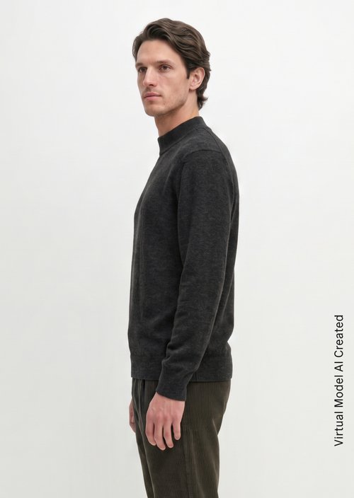 Regular-fit sweater — Dark Grey Melange