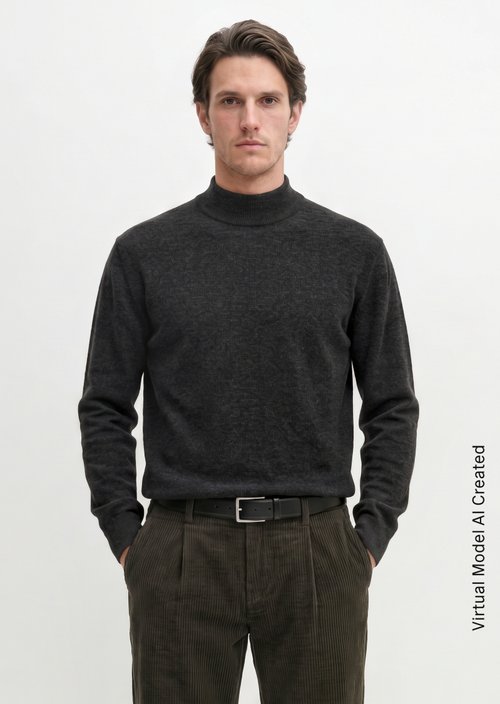 Regular-fit sweater — Dark Grey Melange