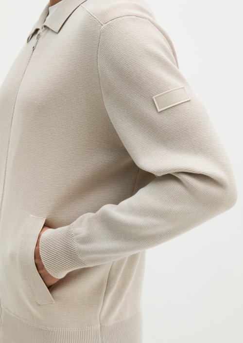 Regular-Fit Cardigan — Grey Silk