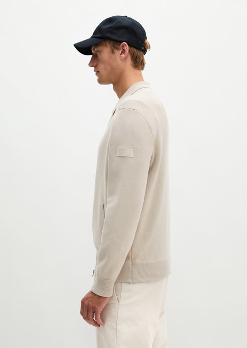 Regular-Fit Cardigan — Grey Silk