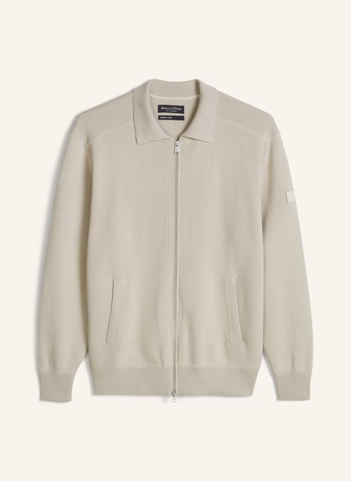 Regular-Fit Cardigan — Grey Silk