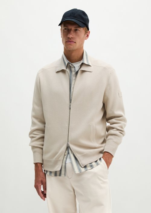 Regular-Fit Cardigan — Grey Silk