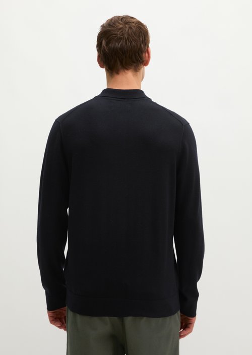 Regular-Fit Knit Polo Shirt — Black