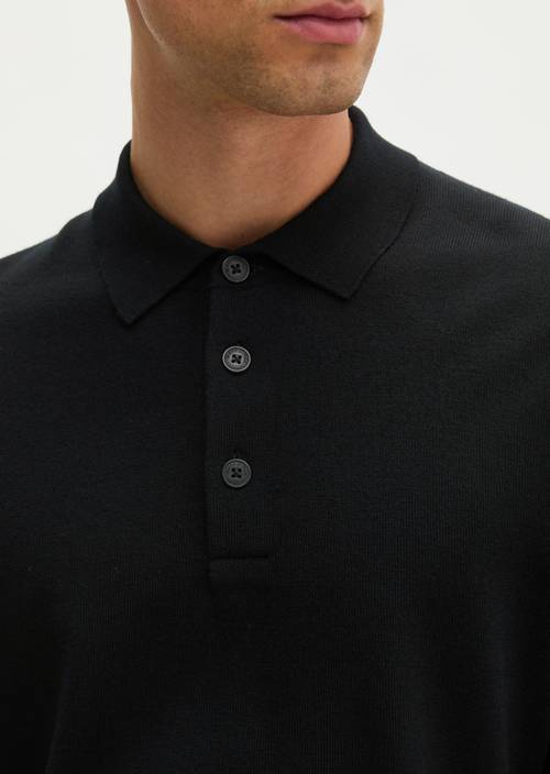 Polo en maille, coupe classique Black en vue détaillée