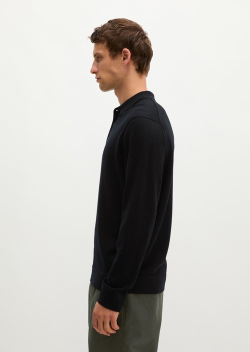 Regular-Fit Knit Polo Shirt — Black