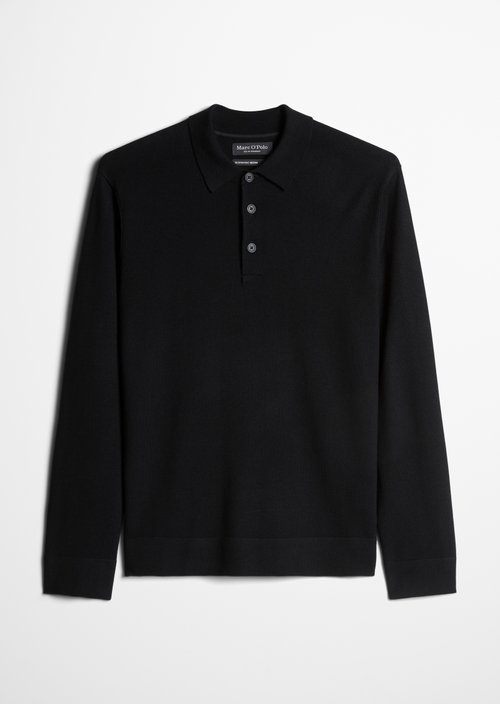 Regular-Fit Knit Polo Shirt — Black