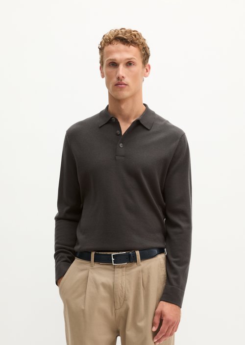 Regular-Fit Knit Polo Shirt — Wooden Earth