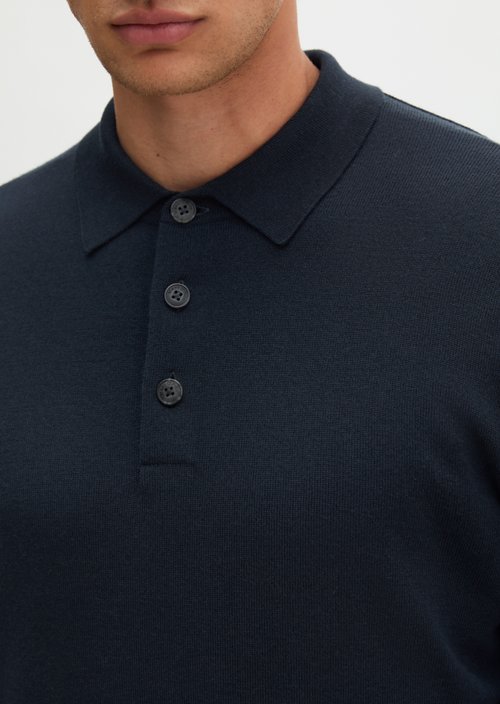 Regular-Fit Knit Polo Shirt — Dark Navy