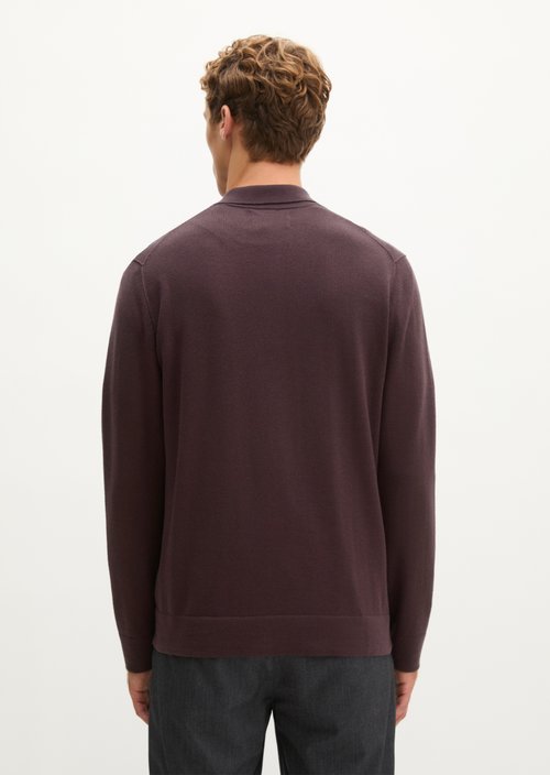 Regular-Fit Knit Polo Shirt — Deep Mullberry