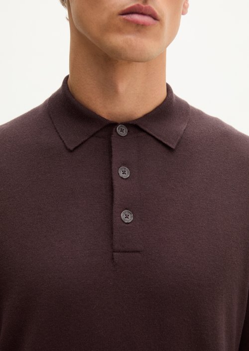Regular-Fit Knit Polo Shirt — Deep Mullberry
