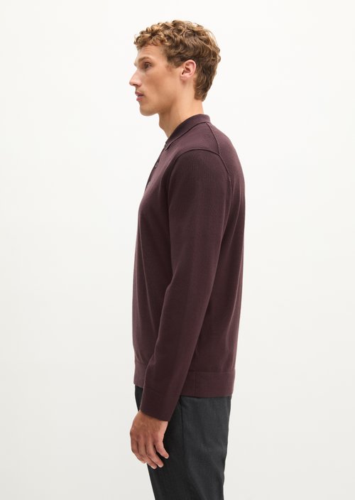 Regular-Fit Knit Polo Shirt — Deep Mullberry