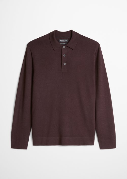 Regular-Fit Knit Polo Shirt — Deep Mullberry