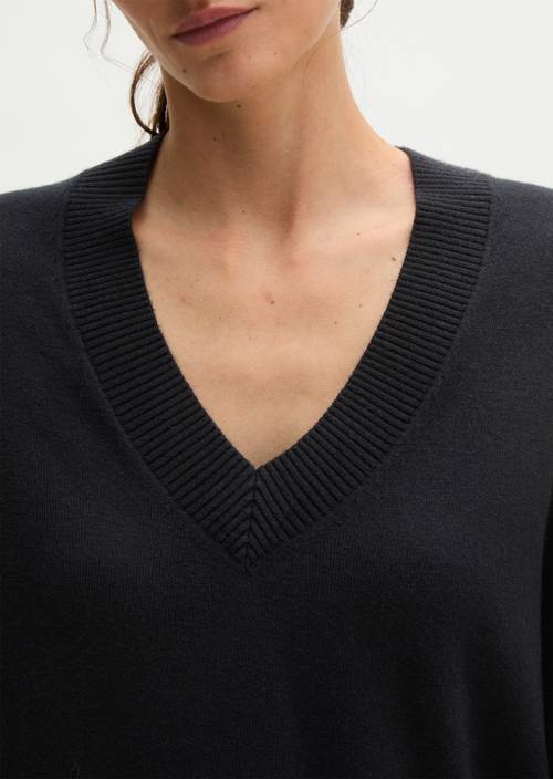 V-Neck-Pullover loose Black in Detailansicht