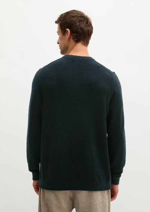 Regular-Fit Bouclé Sweater — Black