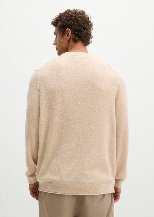Regular-Fit Bouclé Sweater — Linen Beige