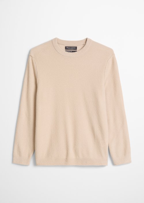 Regular-Fit Bouclé Sweater — Linen Beige