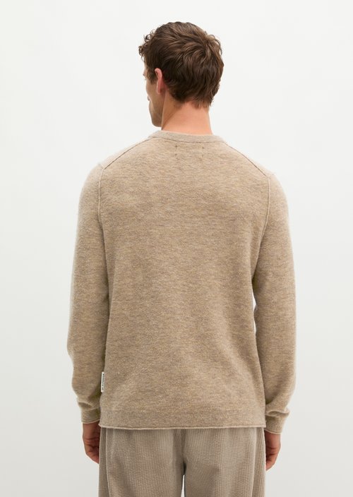 Regular-Fit Bouclé Sweater — Dark Beige Melange