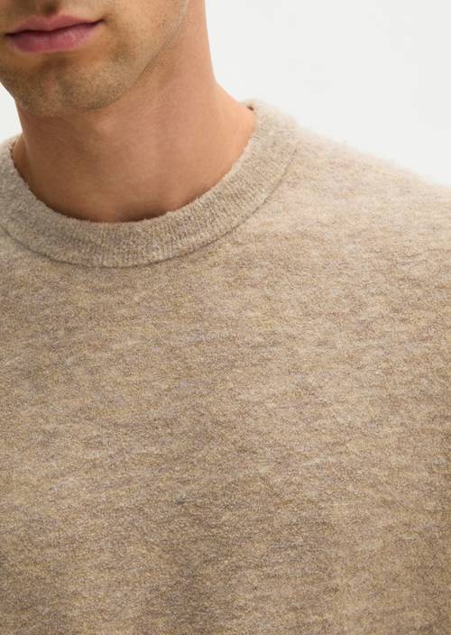 Regular-Fit Bouclé Sweater Dark Beige Melange in detail view