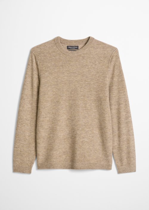 Regular-Fit Bouclé Sweater — Dark Beige Melange