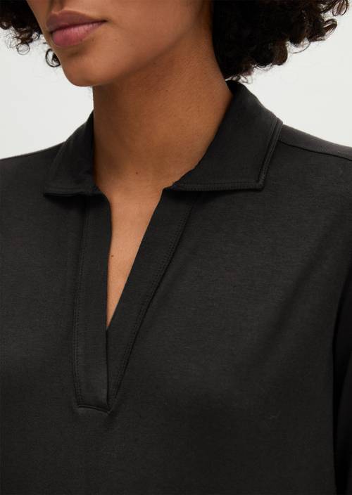 Blouse en jersey style polo regular Black en vue détaillée