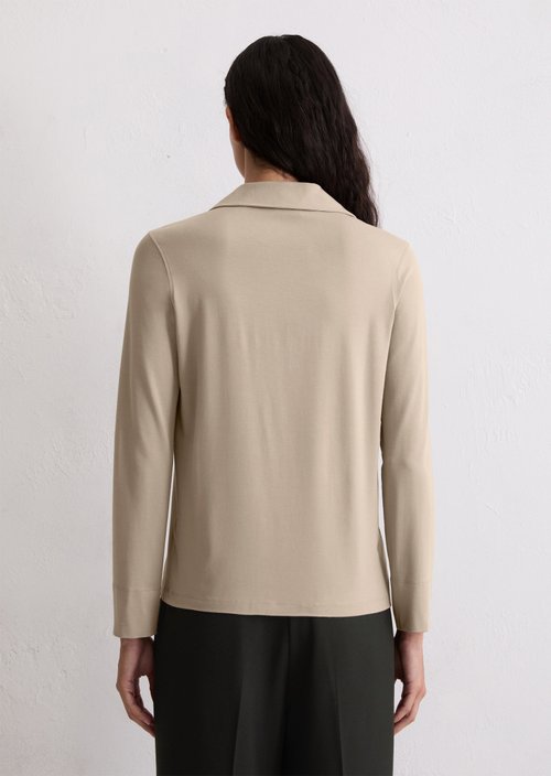 Regular polo-style jersey blouse — Chalky Mauve