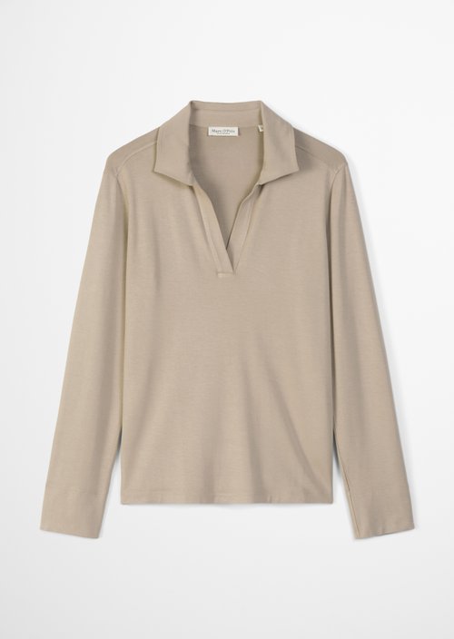 Regular polo-style jersey blouse — Chalky Mauve
