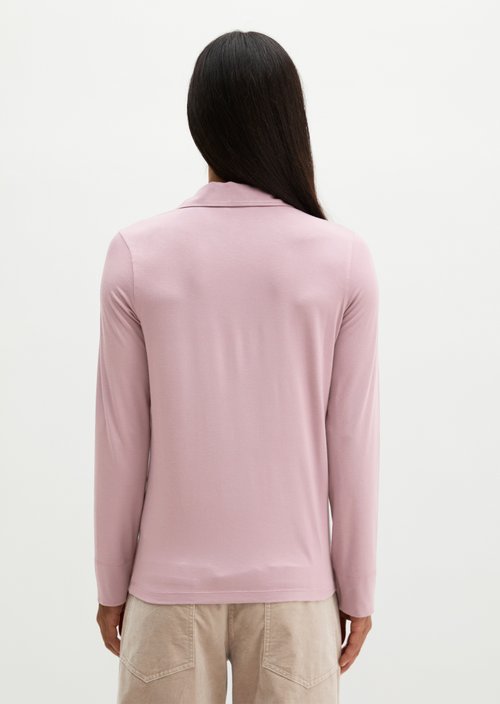 Regular polo-style jersey blouse — Gentle Mauve