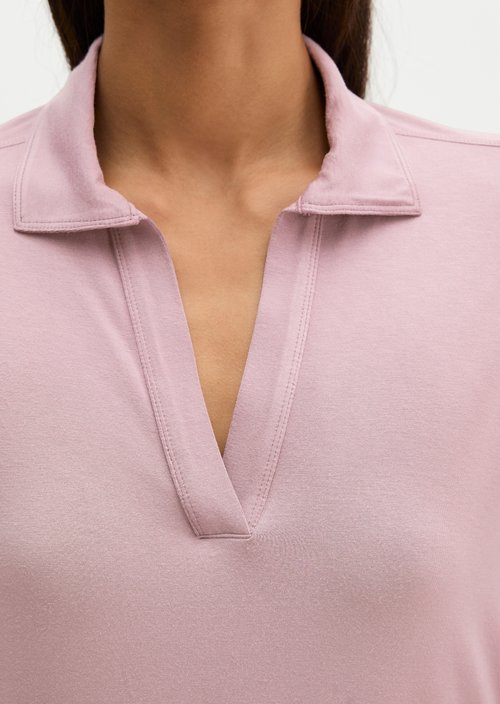 Regular polo-style jersey blouse — Gentle Mauve