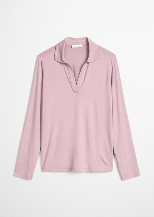 Regular polo-style jersey blouse — Gentle Mauve